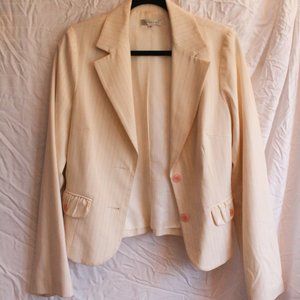 Vintage White and Cream blazer with pink stripes